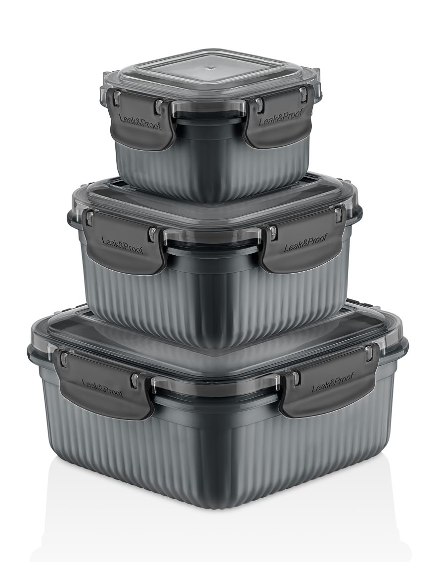 ARMADA SQUARE LEAKPROOF STORAGE BOX SET OF 3 (300-650-1200 ML)